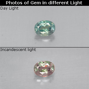 0.13克拉天然多色亚历山大石，椭圆形切割，3.3×2.5毫米，VS