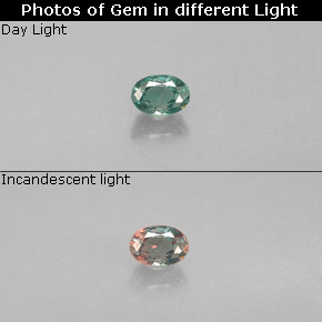 0.12克拉天然多色亚历山大石，椭圆形切割，3.1×2.3毫米，VS