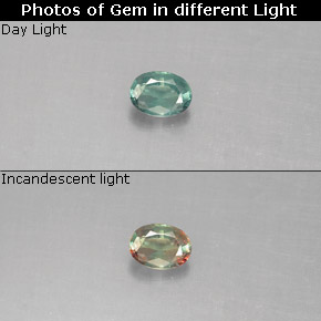 0.13克拉天然多色亚历山大石，椭圆形切割，3.6×2.6毫米，VS