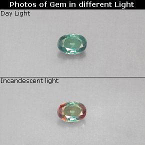 0.13克拉天然多色亚历山大石，椭圆形切割，3.6×2.6毫米，VS
