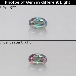 0.12克拉天然多色亚历山大石，椭圆形切割，3.4×2.1毫米，VS