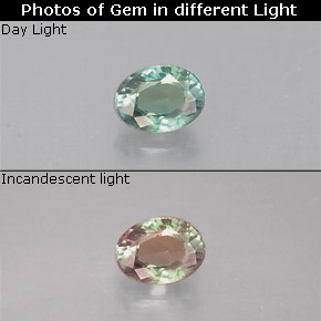 0.19克拉天然多色亚历山大石，椭圆形切割，3.8×2.9毫米，VS