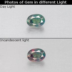 0.14克拉天然多色亚历山大石，椭圆形切割，3.6×2.6毫米，VS