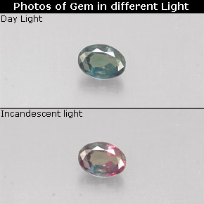 0.10克拉天然多色亚历山大石，椭圆形切割，3.3×2.5毫米，VS