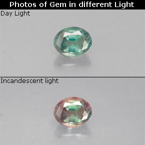 0.15克拉天然多色亚历山大石，椭圆形切割，3.6×2.8毫米，VS