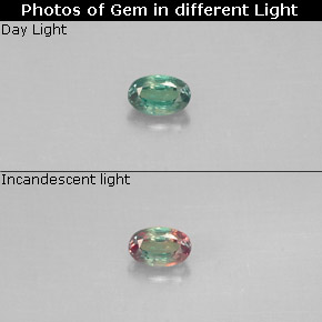 0.12克拉天然多色亚历山大石，椭圆形切割，3.5×2.2毫米，VS