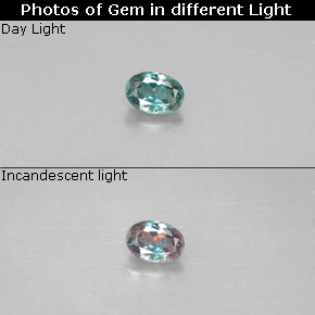 0.11克拉天然多色亚历山大石，椭圆形切割，3.3×2.4毫米，VS