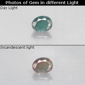 0.14克拉天然多色亚历山大石，椭圆形切割，3.3×2.6毫米，VS