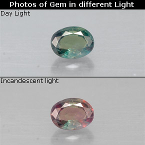 0.17克拉天然多色亚历山大石，椭圆形切割，3.9×2.9毫米，VS