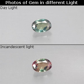 0.10克拉天然多色亚历山大石，椭圆形切割，3.3×2.3毫米，VS
