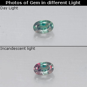 0.11克拉天然多色亚历山大石，椭圆形切割，3.2×2.1毫米，VS