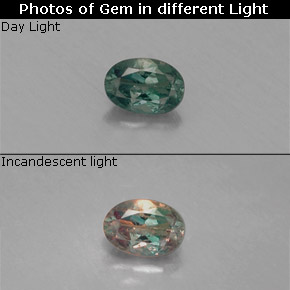 0.12克拉天然多色亚历山大石，椭圆形切割，3.5×2.5毫米，VS