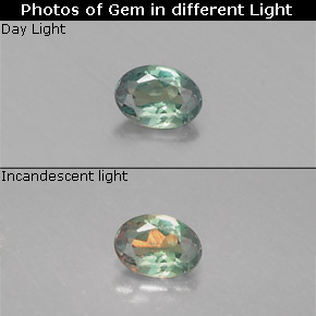 0.11克拉天然多色亚历山大石，椭圆形切割，3.6×2.5毫米，VS