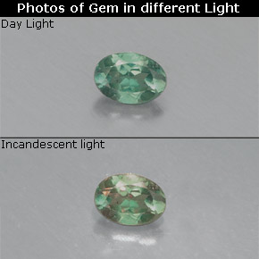 0.13克拉天然多色亚历山大石，椭圆形切割，3.6×2.5毫米，VS