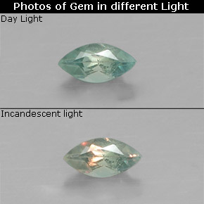 0.10克拉天然多色亚历山大石，马眼形，3.9×2毫米，VVS-VS