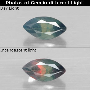 0.08克拉天然多色亚历山大石，马眼形，3.7×2毫米，VS