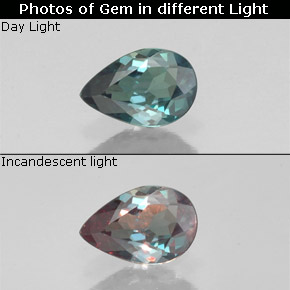 0.34克拉天然多色亚历山大石，梨形，5.8×3.9毫米，VS-SI