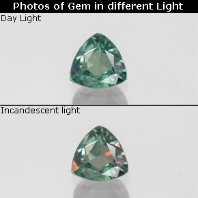 0.15克拉天然多色亚历山大石，三角形，3.6×3.6毫米，VS