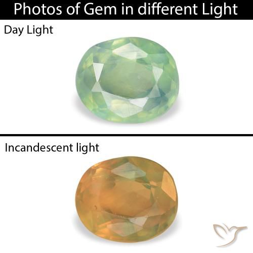 0.11ct 天然 薄荷绿 紫翠玉, 椭圆形, VVS-VS