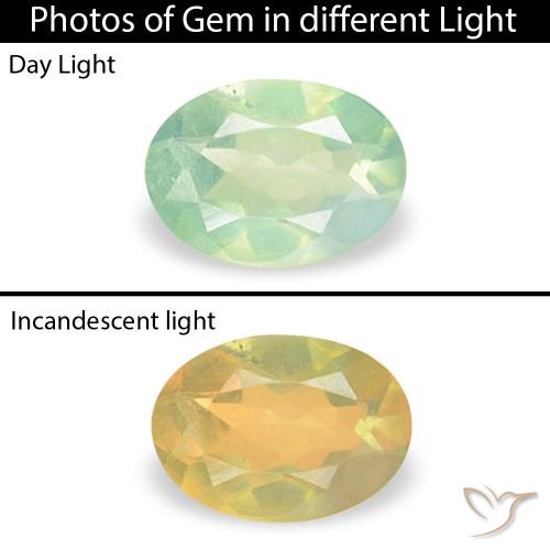 0.18ct 天然 浅黄绿色 紫翠玉, 椭圆形, VVS-VS