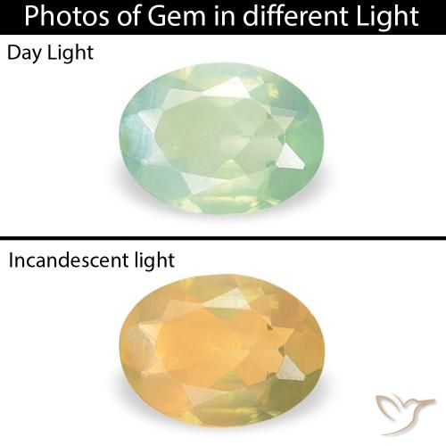 0.12ct 天然 浅黄绿色 紫翠玉, 椭圆形, VVS-VS
