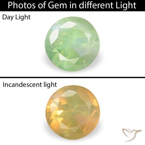 0.19ct 天然 Medium Light-Green 紫翠玉, 圆形的, VVS-VS