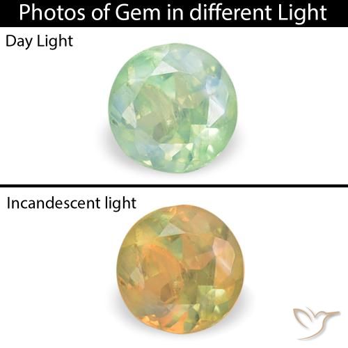0.11ct 天然 浅绿色 紫翠玉, 圆形的, VS-SI