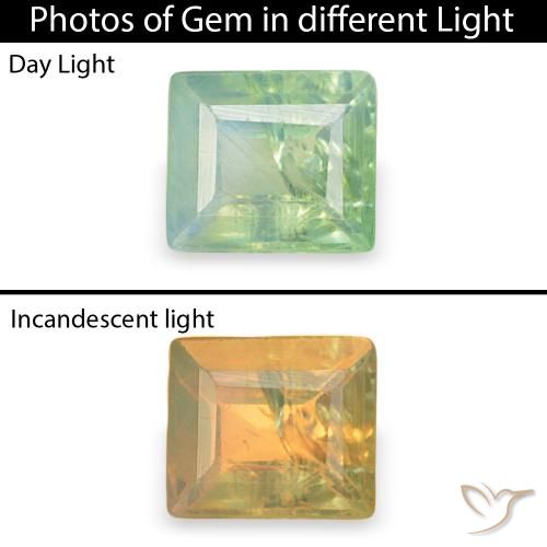 0.15ct 天然 非常浅的黄绿色 紫翠玉, 狭长方形, SI