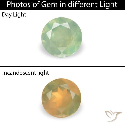 0.13ct 天然 非常浅的绿色 紫翠玉, 圆形的, VS