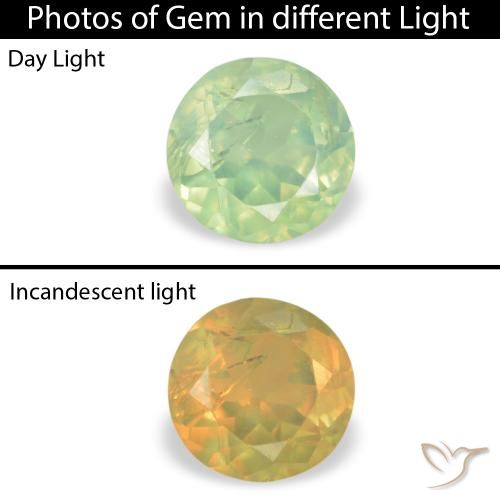 0.28ct 天然 淡梨绿色 紫翠玉, 圆形的, VS-SI