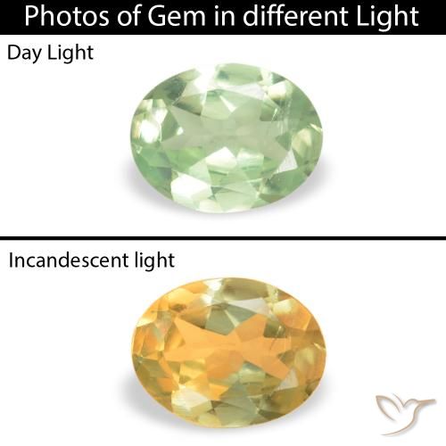 0.17ct 天然 黄绿色 紫翠玉, 椭圆形, VS