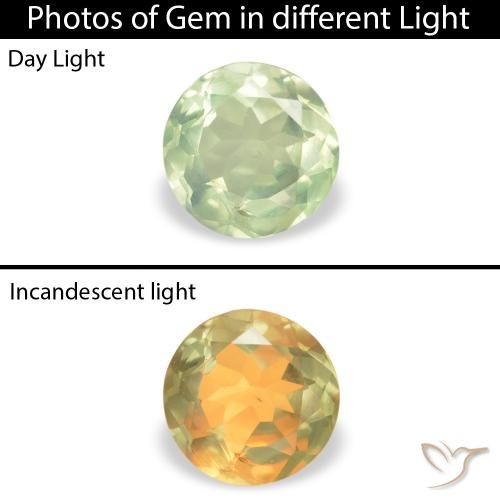 0.28ct 天然 黄绿色 紫翠玉, 圆形的, VS