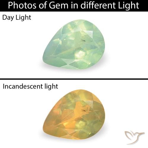 0.09ct 天然 浅绿色 紫翠玉, 梨形, VS