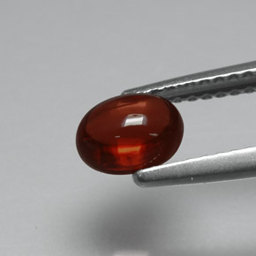 1.10克拉天然红色铁铝榴石，椭圆形切割，6.3×4.9毫米，半透明