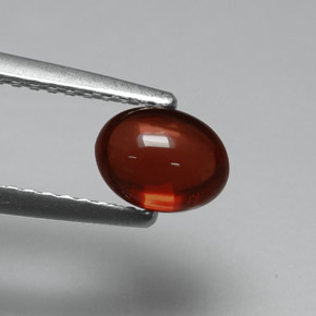 1.10克拉天然红色铁铝榴石，椭圆形切割，6.3×4.9毫米，半透明