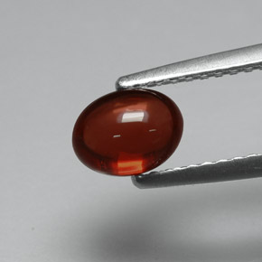 1.10克拉天然红色铁铝榴石，椭圆形切割，6.3×4.9毫米，半透明