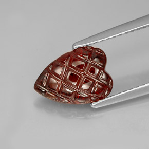 2.85克拉天然铁铝榴石石榴石，心形，半透明