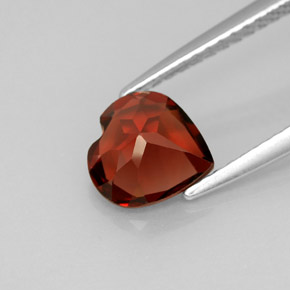 1.46克拉天然红色铁铝榴石，心形，7.2×7.1毫米，VS