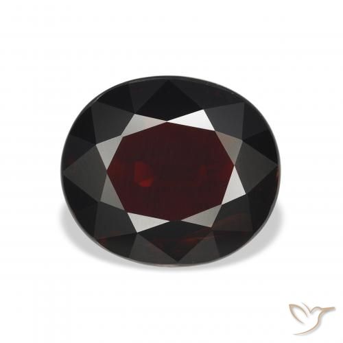 6.21ct 天然 黑红色 铁铝榴石石榴石, 椭圆形, VS