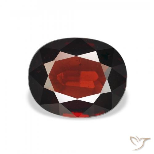 2.85ct 天然 暗红色 铁铝榴石石榴石, 椭圆形, VVS-VS