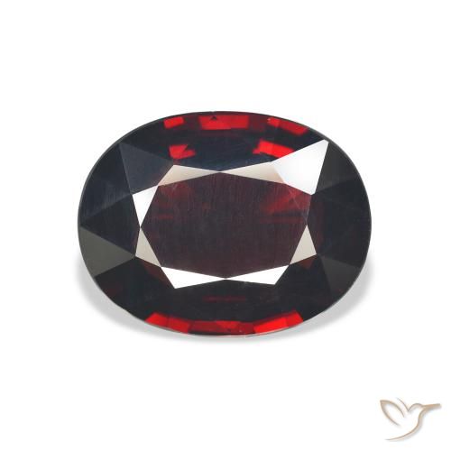 7.08ct 天然 深红色 铁铝榴石石榴石, 椭圆形, VVS-VS
