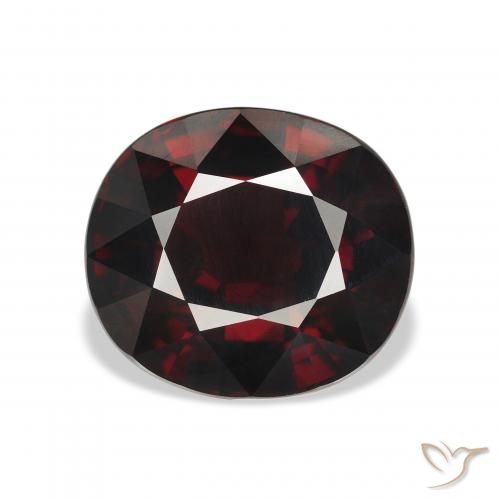 7.90ct 天然 暗红色 铁铝榴石石榴石, 椭圆形, VVS-VS
