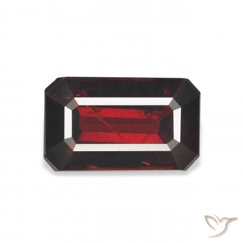 5.94ct 天然 黑红色 铁铝榴石石榴石, 祖母绿式切割, VS-SI