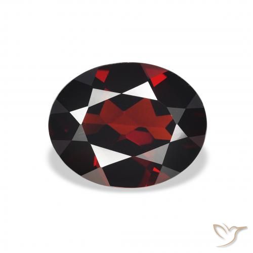2.87ct 天然 深红色 铁铝榴石石榴石, 椭圆形, VVS-VS