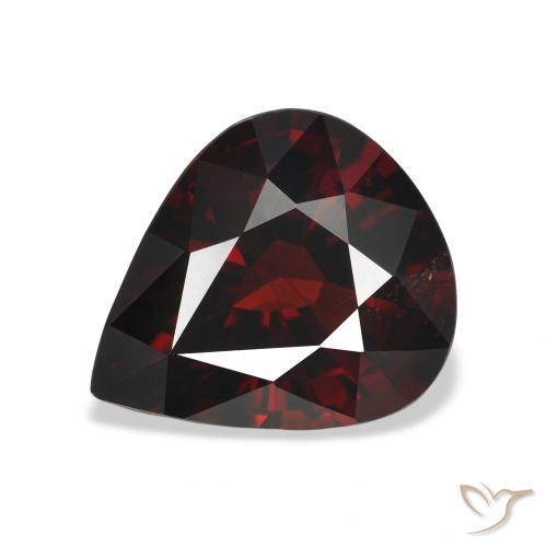 5.46ct 天然 暗红色 铁铝榴石石榴石, 梨形, VS