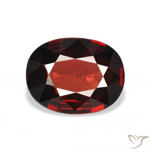 3.19ct 天然 暗红色 铁铝榴石石榴石, 椭圆形, VS