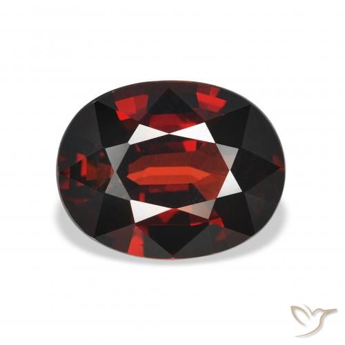 4.13ct 天然 暗红色 铁铝榴石石榴石, 椭圆形, VVS