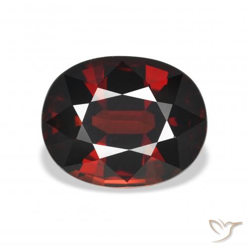 5.09ct 天然 暗红色 铁铝榴石石榴石, 椭圆形, VVS