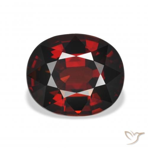 5.15ct 天然 黑红色 铁铝榴石石榴石, 椭圆形, VVS
