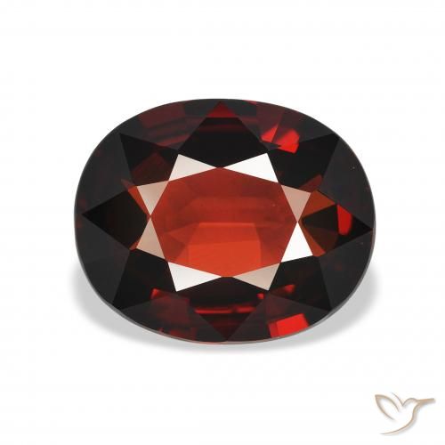 3.83ct 天然 深红色 铁铝榴石石榴石, 椭圆形, VVS